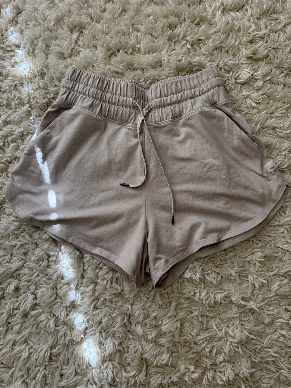Vuori Women's Drawstring Lounge Shorts - Taupe Beige
